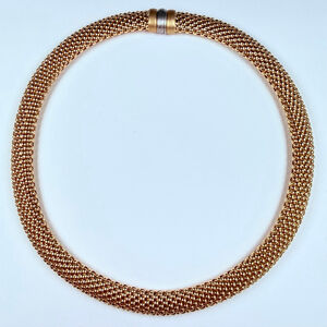 Estate 14K Solid Gold Caviar Designer H.W. Burdick 10.5mm Vintage Italy Necklace